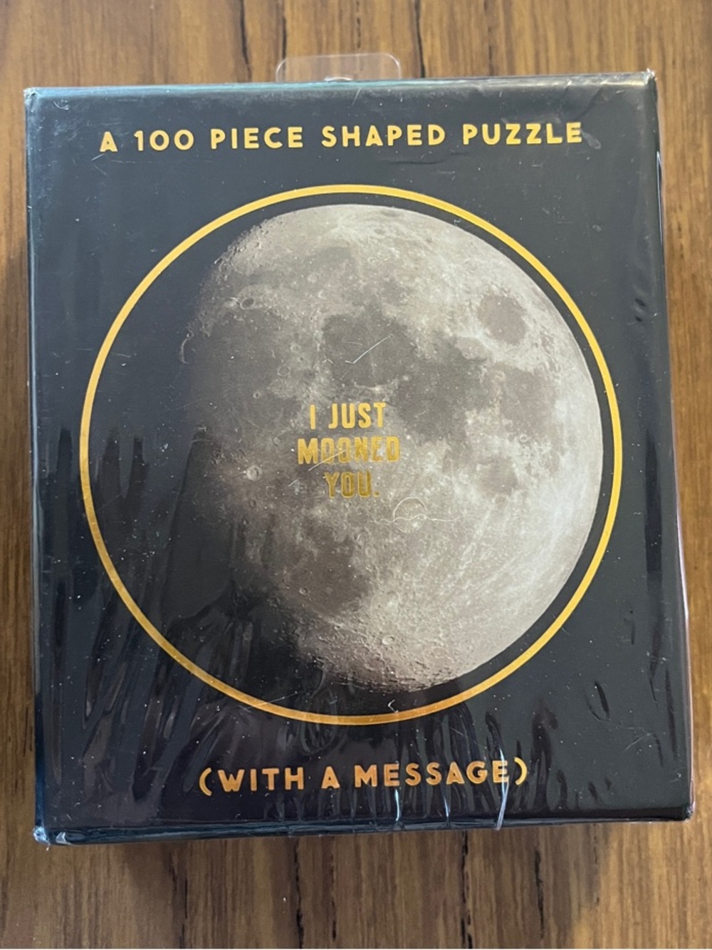 I Just Mooned You 100-Piece Shaped Moon Puzzle - Black & Gold